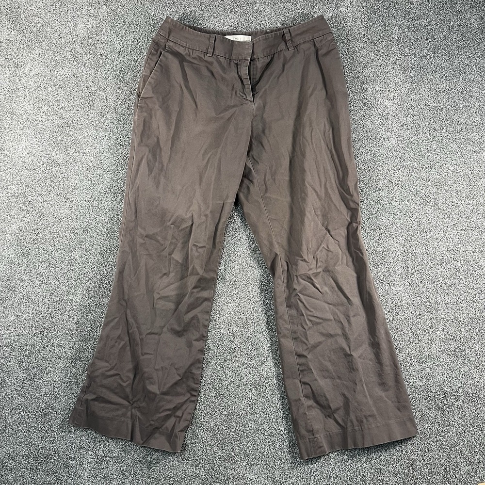 LOFT Women’s Dress Pants Size 8P Brown Straight Leg Career Trousers Petite